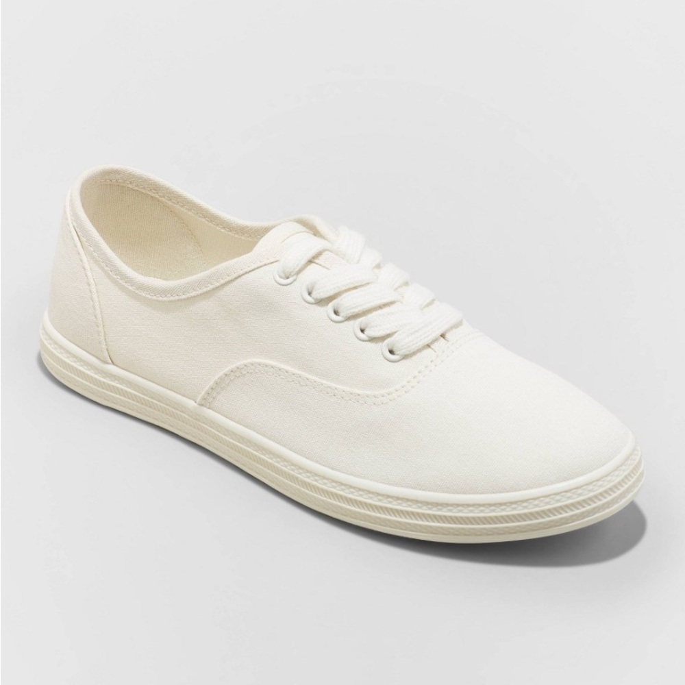 Women's Lunea Lace-Up Sneakers - Universal Thread Cream 8 #J005